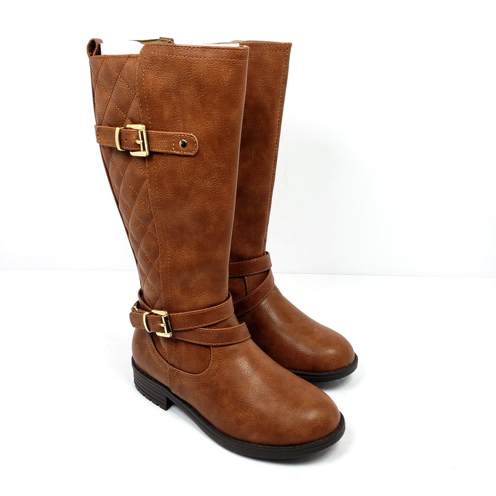 Sonoma Goods For Life Reinny Girls Size 13 Cognac Brown Side Zip Riding Boots